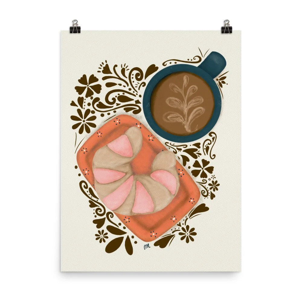 Cuernito and Cafecito Print