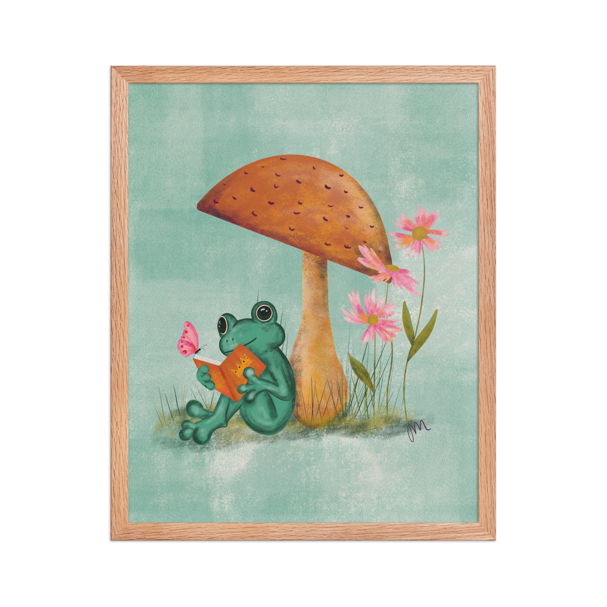 Frog and Butterfly Framed Print