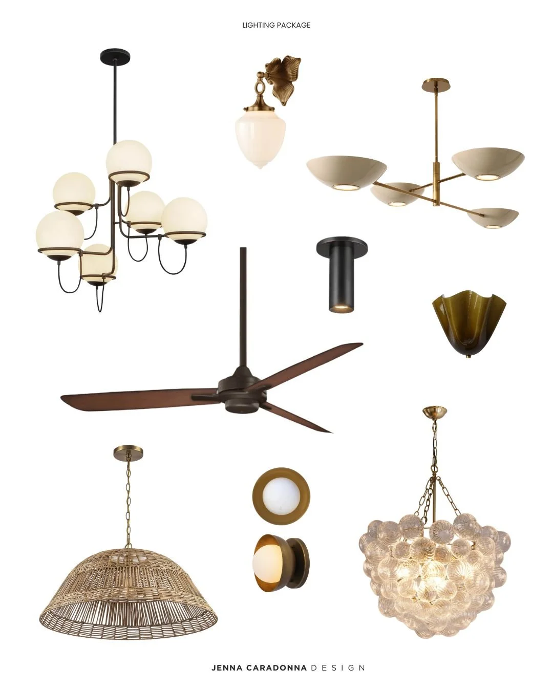 This lighting package was all about finding common ground. One client gravitates toward bohemian, the other toward industrial&mdash;but both are drawn to dark, moody, vintage-inspired spaces. The solution wasn&rsquo;t to pick a side, but to layer fin