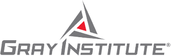 Gray Institute logo with a stylized triangular mountain and red accent