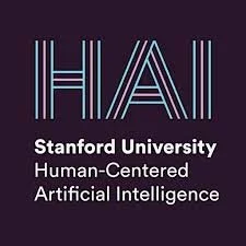 Logo of Stanford University with text 'HAI Human-Centered Artificial Intelligence' on a dark background.
