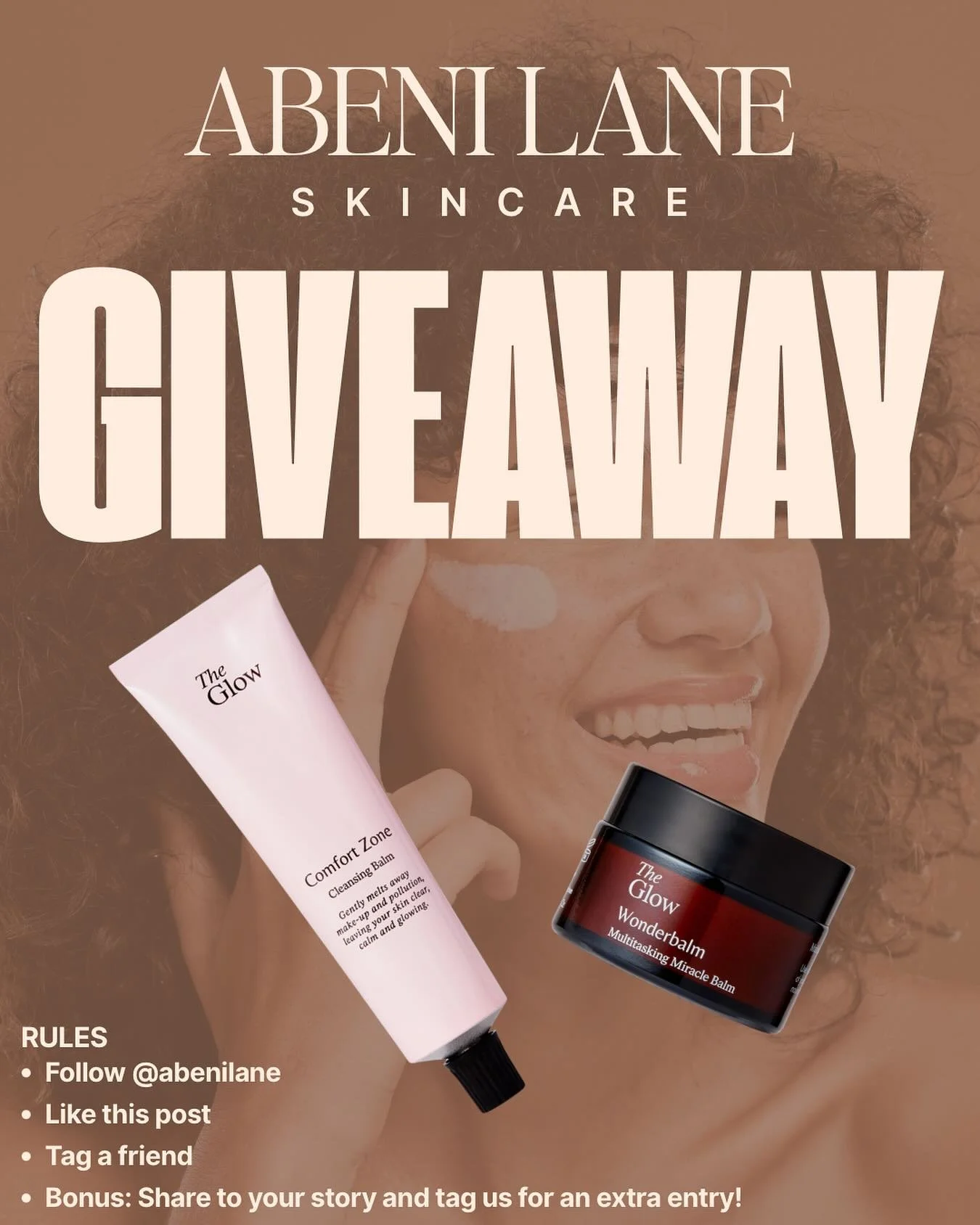 WIN The Glow Comfort Zone Cleansing Balm + The Glow Wonderbalm
How to enter:
1. Follow @abenilane
2. Like this post
3. Tag a friend (each tag = 1 entry)
4. Share this post to your story and tag us for an extra entry!
Giveaway closes Friday 24th Oct
