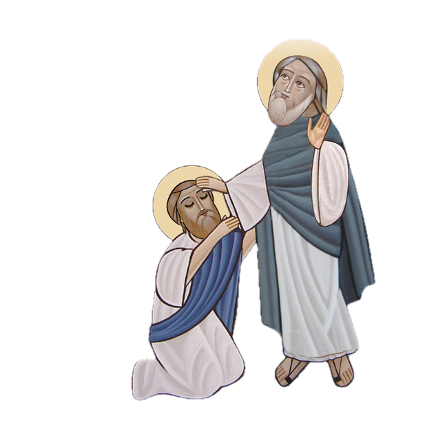 St. Paul regains his sight as Ananias prays for him — Christ’s light transforms the heart.