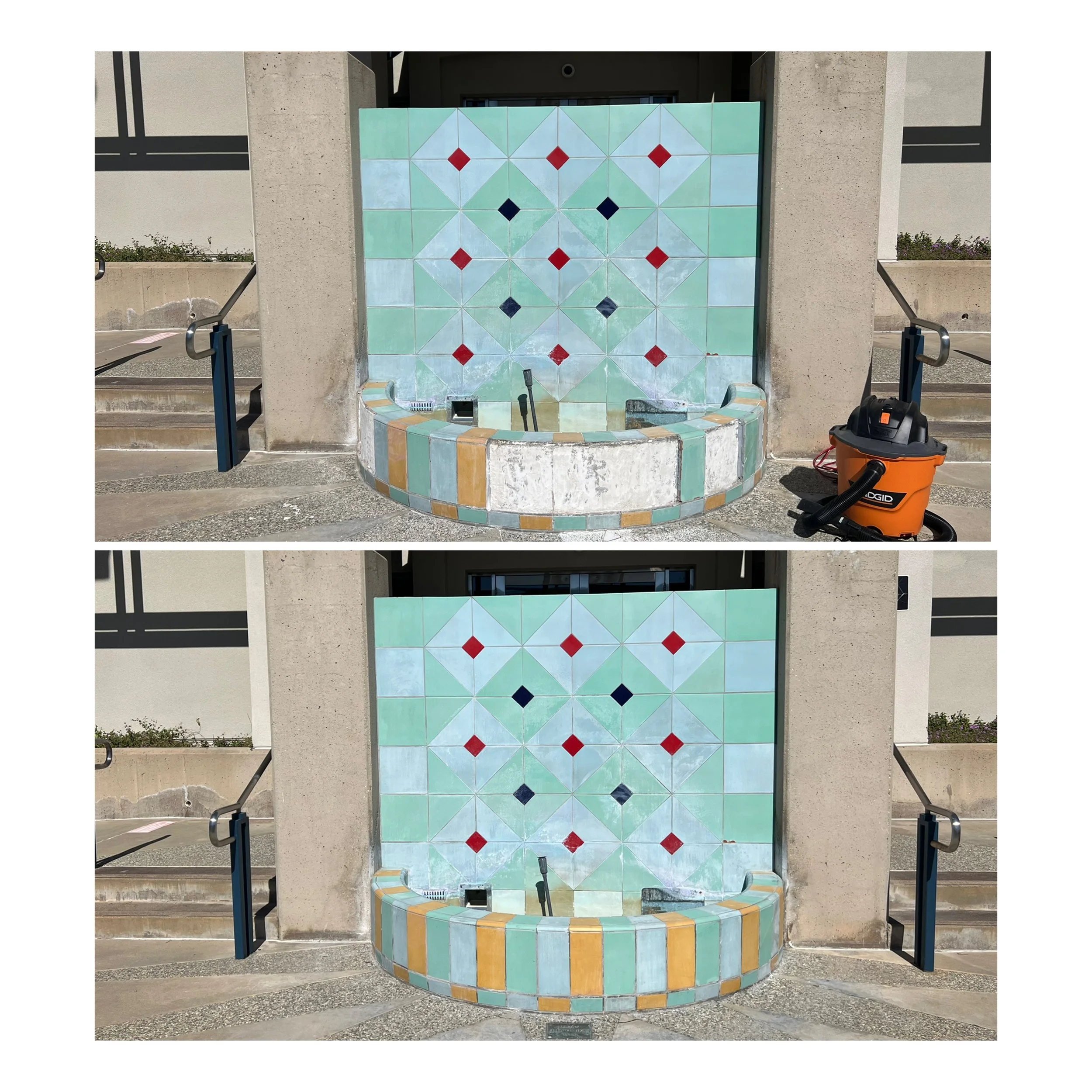 Before and After Tile restoration photo comparison.