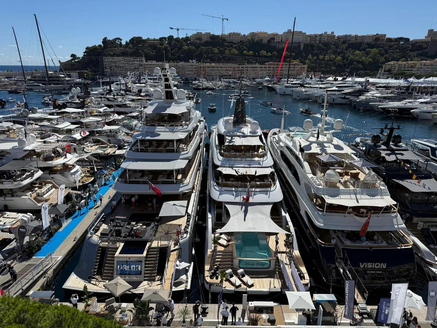 Superyachts moored in Monaco