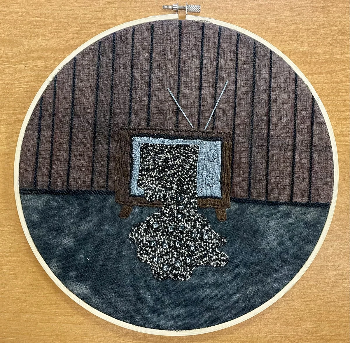 BFA Student Work, Fibers - Embroidered Data Visualization: Representation of 'visual snow' experience