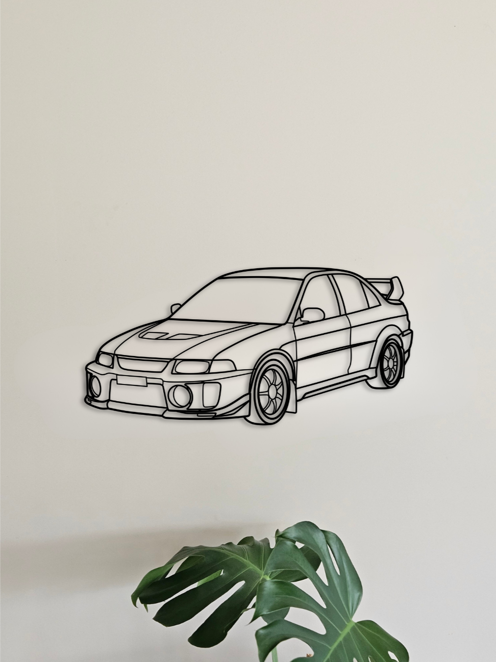 Mitsubishi Lancer Evolution V silhouette wall art