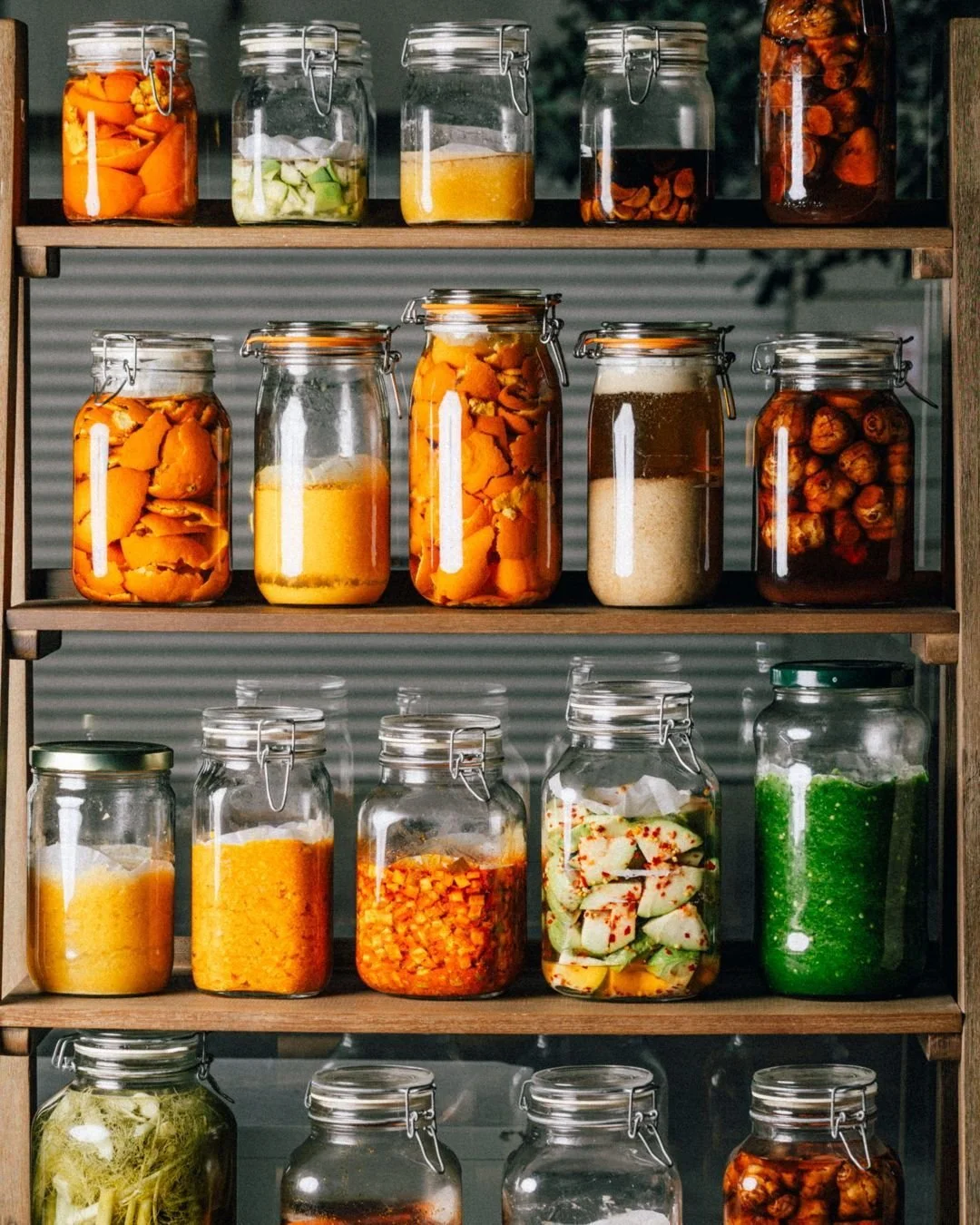 As you approach SAADI, you’ll notice our shelf of ferments lining the front window. These glass jars are a spectrum of colour, flavour and life, reflecting our love for the seasons and the quiet transformation that time brings to all things.