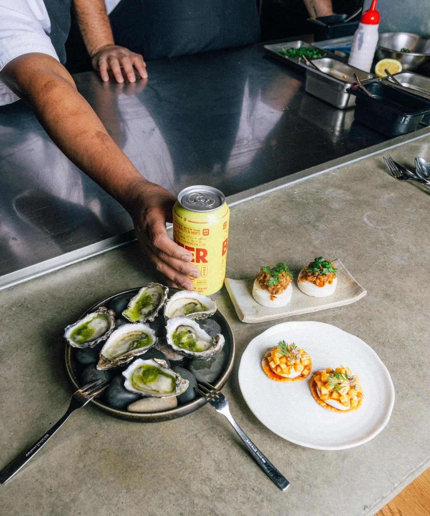 Our snack philosophy is simple: more is more.
Crack into our rock oysters for their briny appeal, a pair of plump Idli (now with sprightly @raffafields asparagus), and round it all off with the sweet-sour goodness of our Ajwain Nimki.
If you care f
