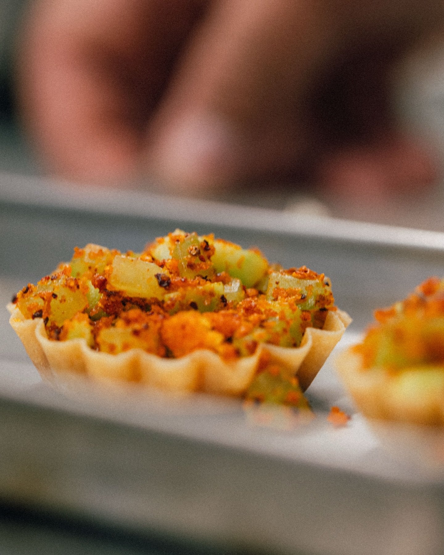 Peach Murabba, Heirloom Cucumber &amp; Lasun Chutney

Murabba is a fruit preserve made by slowly cooking whole fruit in sugar and spice, transforming it into something sweet, tangy and richly textured &mdash; somewhere between a jam and a compote.

A