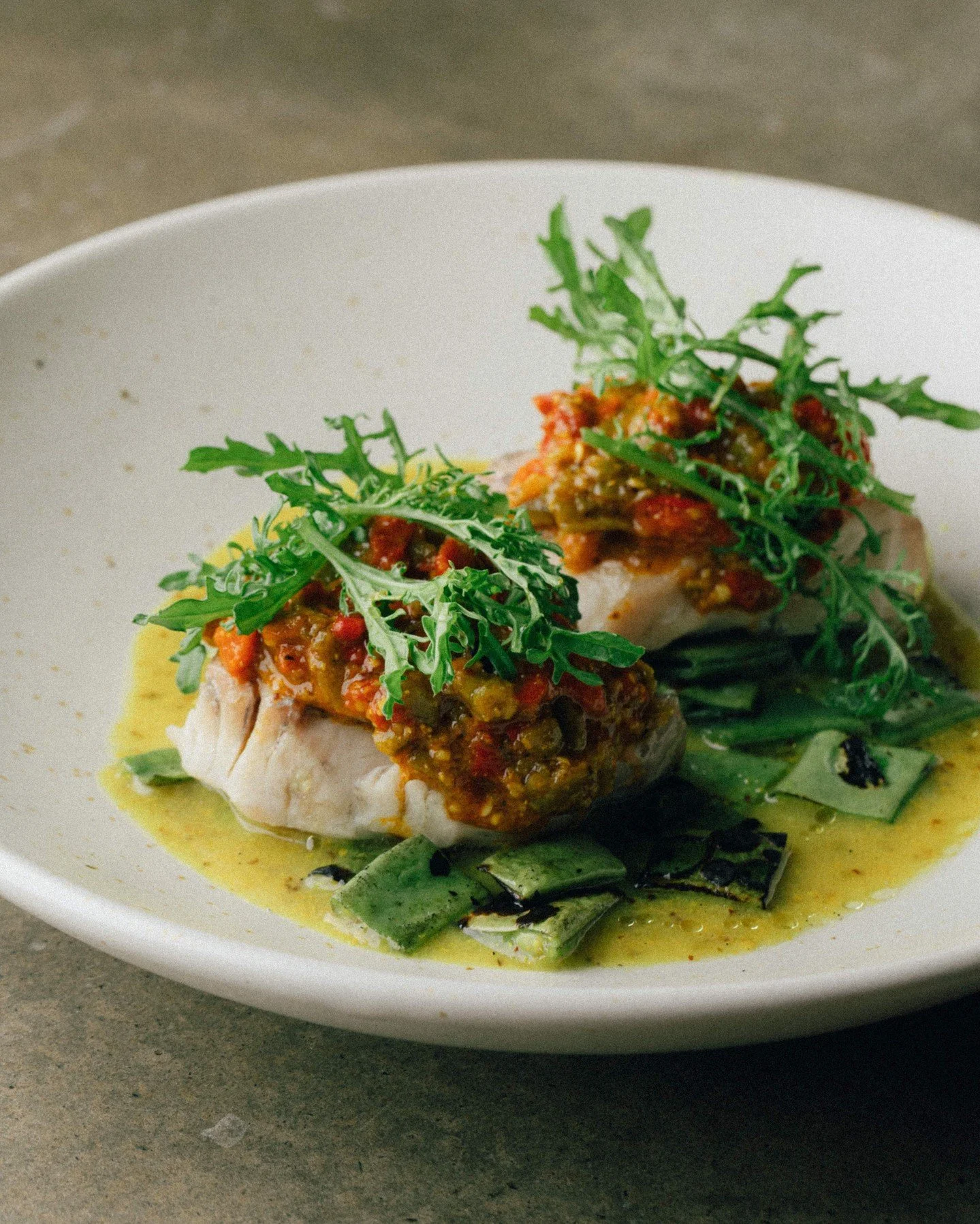 Steamed barramundi, roasted bullhorn pepper kasundi

We&rsquo;ve finally nailed our kasundi recipe after years of recipe testing. 

Kasundi is a mustard-based condiment from West Bengal in eastern India, traditionally paired with fish. In a way, serv