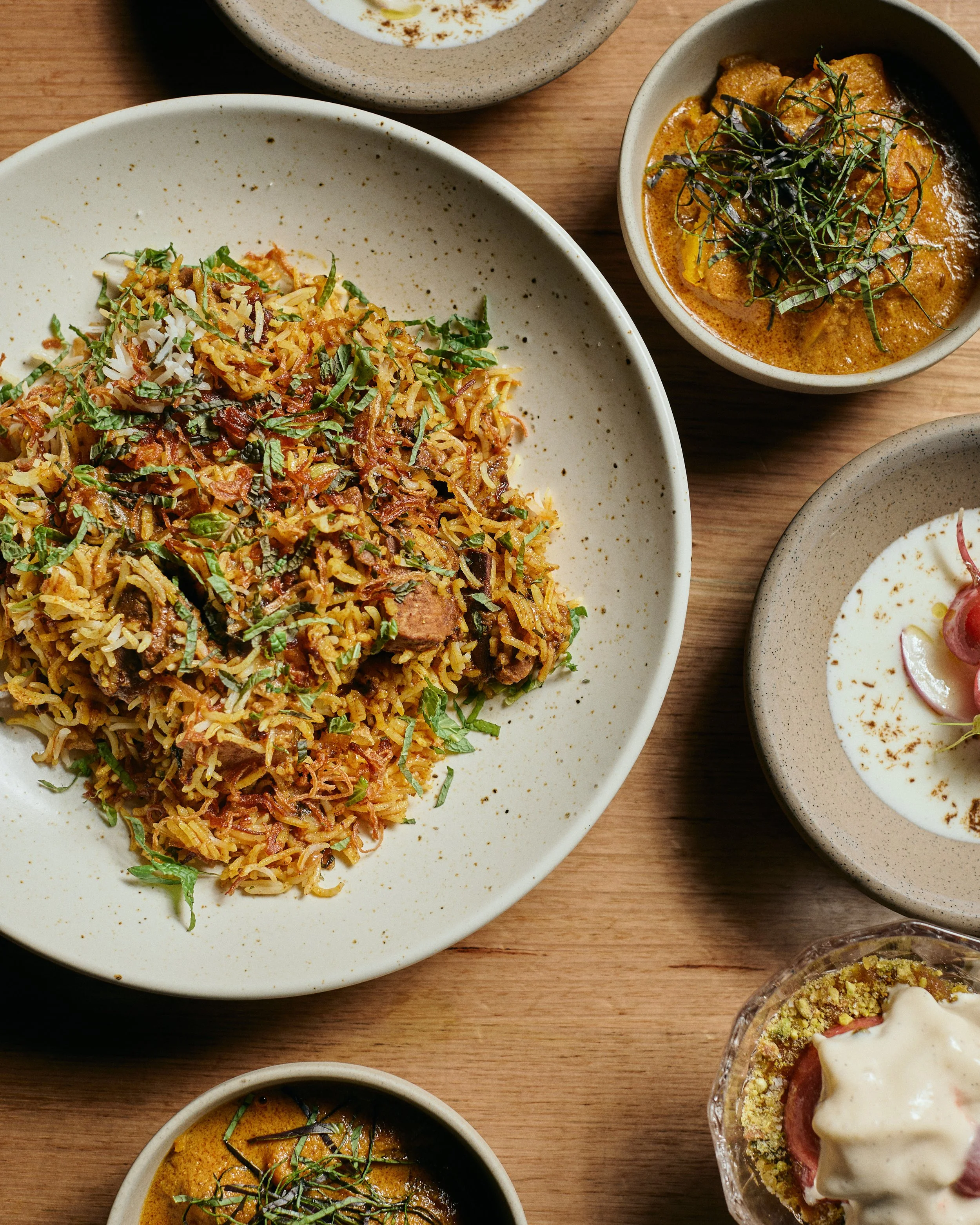 Biryani served with raita