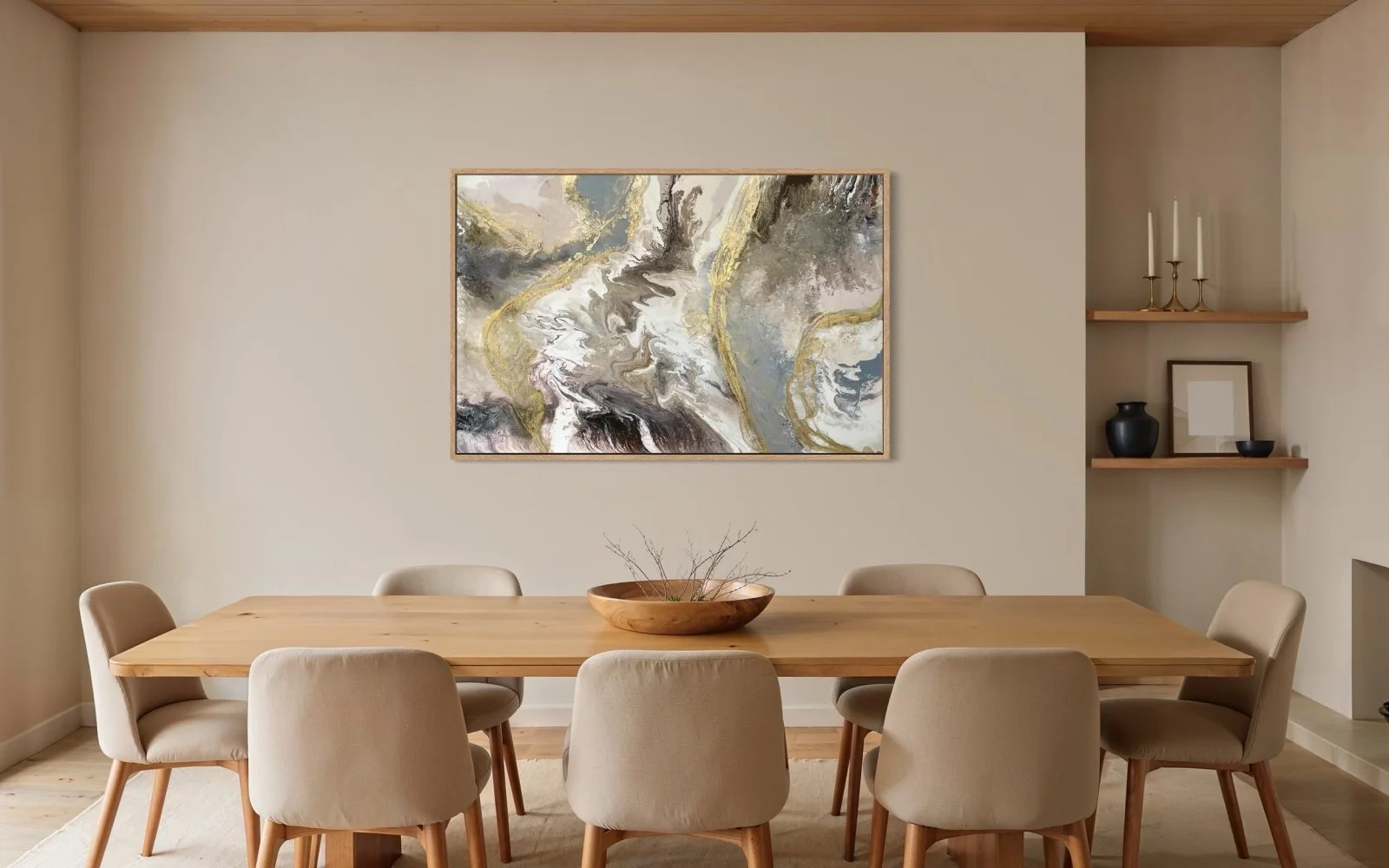 abstract painting inspired by mineral formations featuring layered textures and subtle luminosity Paloma Rocha