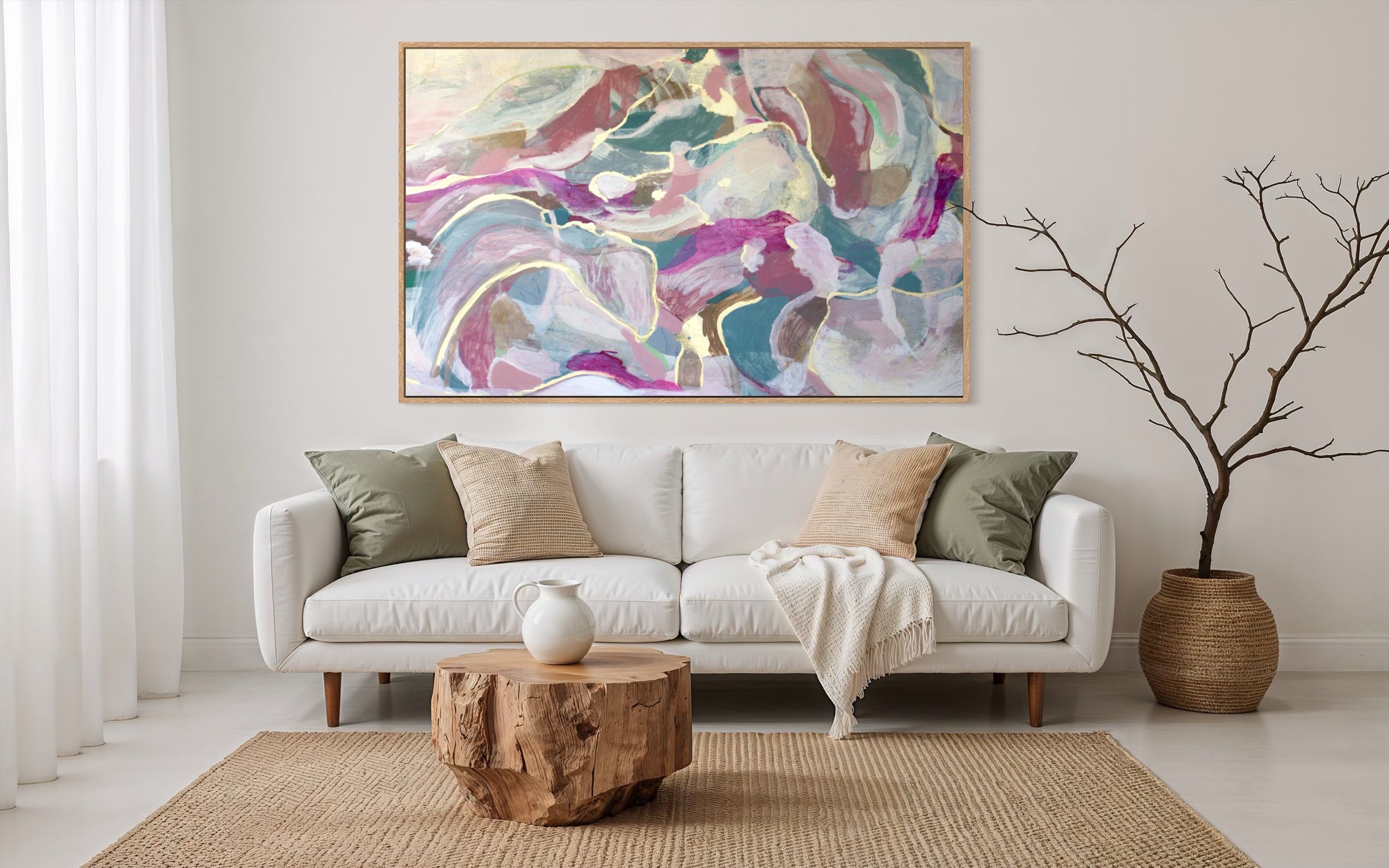 Womb - Original Art piece by Paloma Rocha in a living room