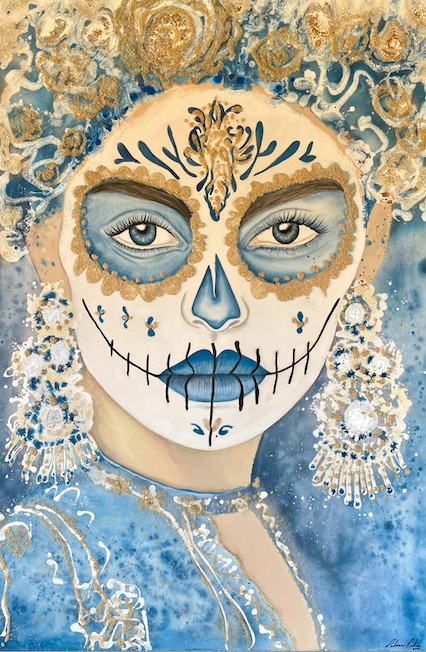 Other Series - Blue Catrina - an original rendition of a popular figure by Paloma Rocha