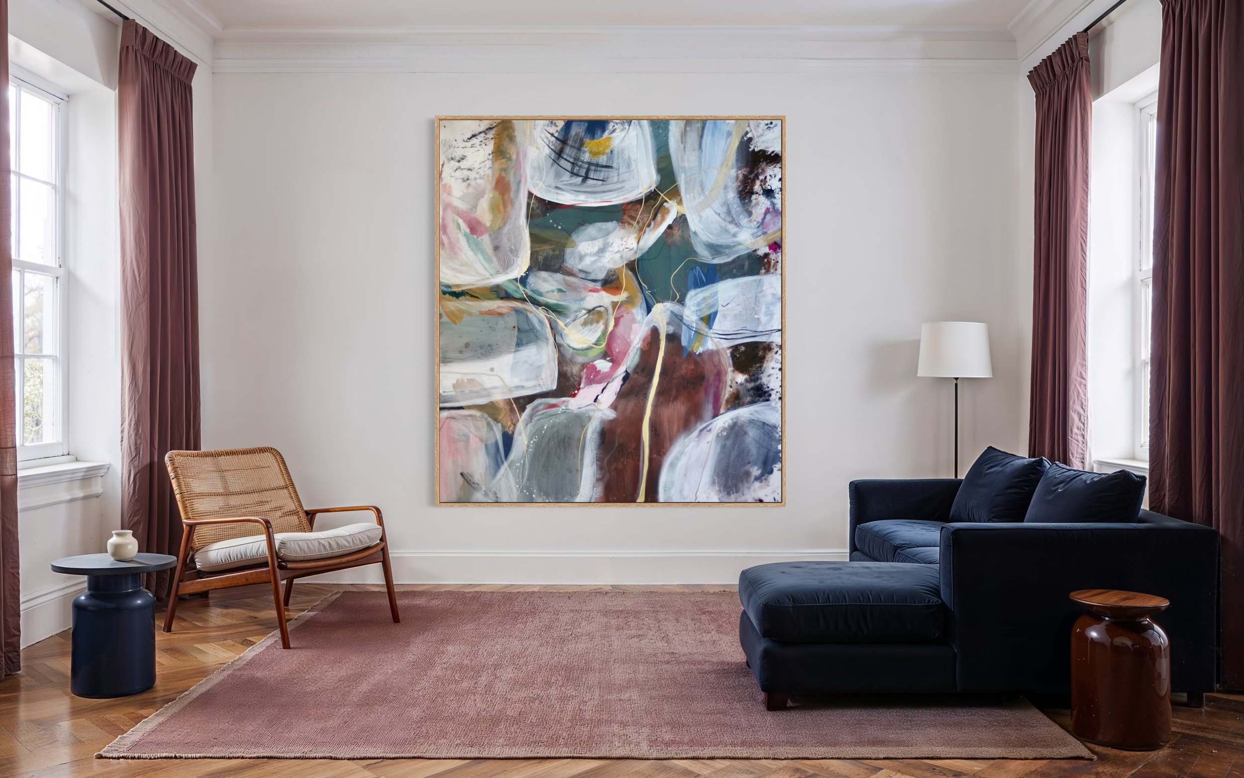 Other Series - R De Reloj - Original art by Paloma Rocha mockup in a living room