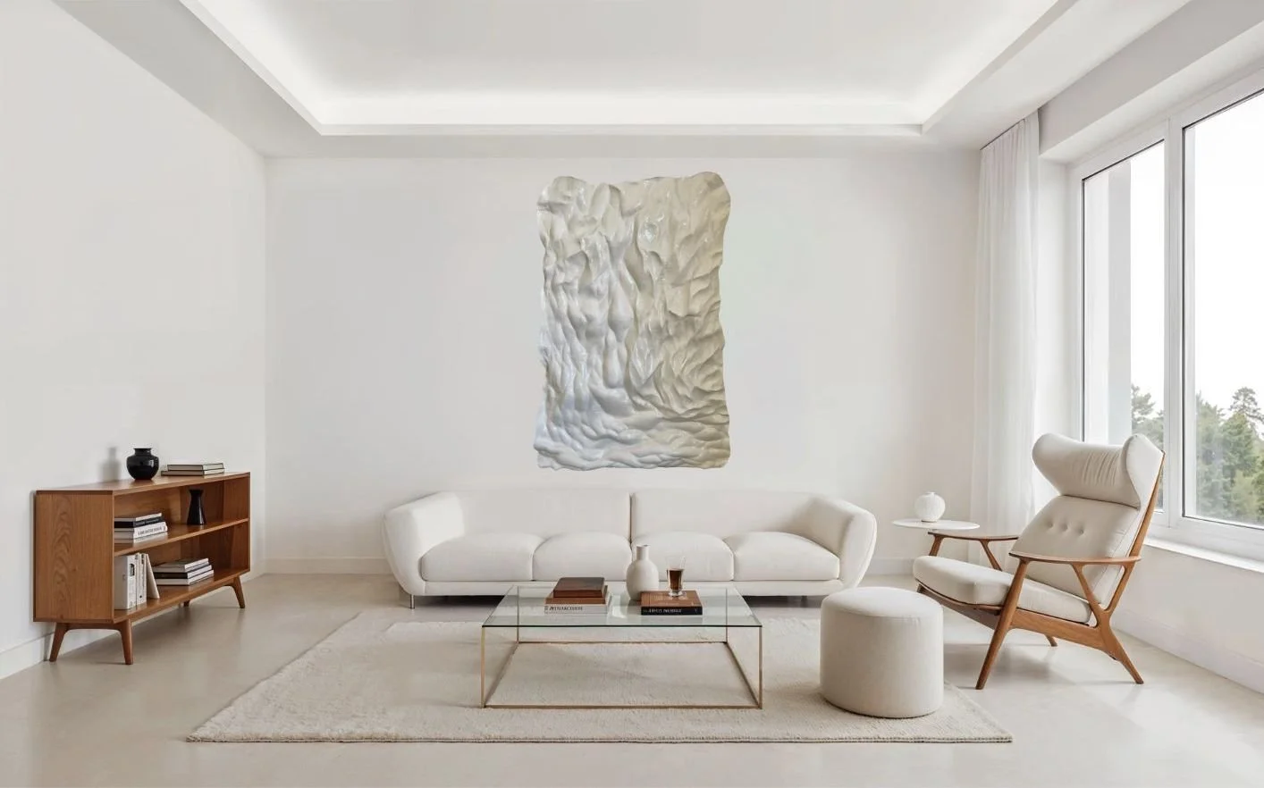 Fluctuate - Original sculpture by Paloma Rocha mockup in a living room