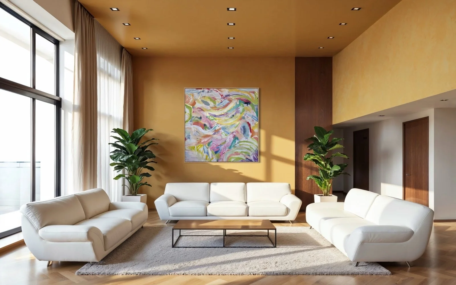 playful surreal abstract painting combining symbolic fish imagery