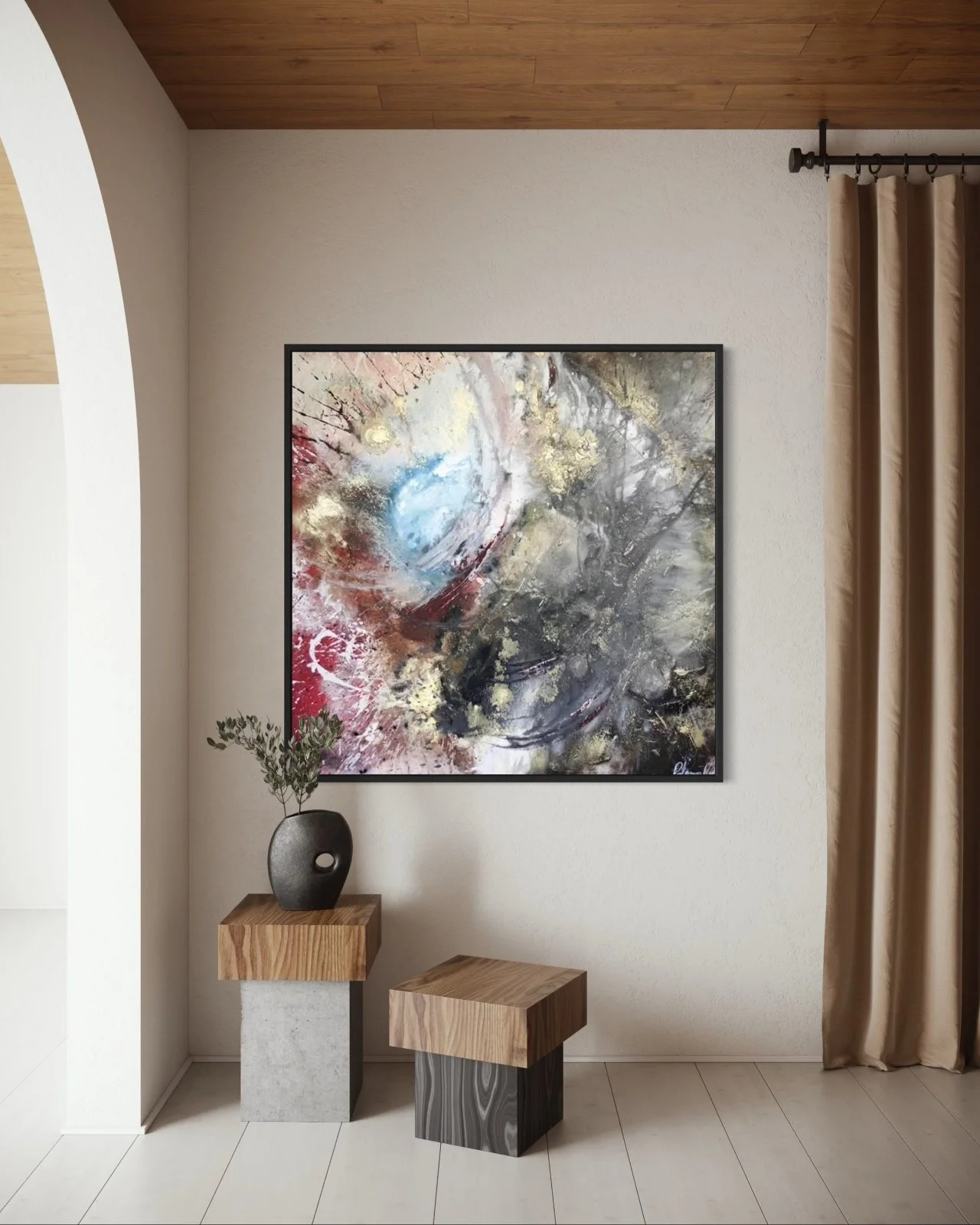 ethereal abstract painting warm tones and soft transitions evoking seasonal change and introspective atmosphere Paloma Rocha