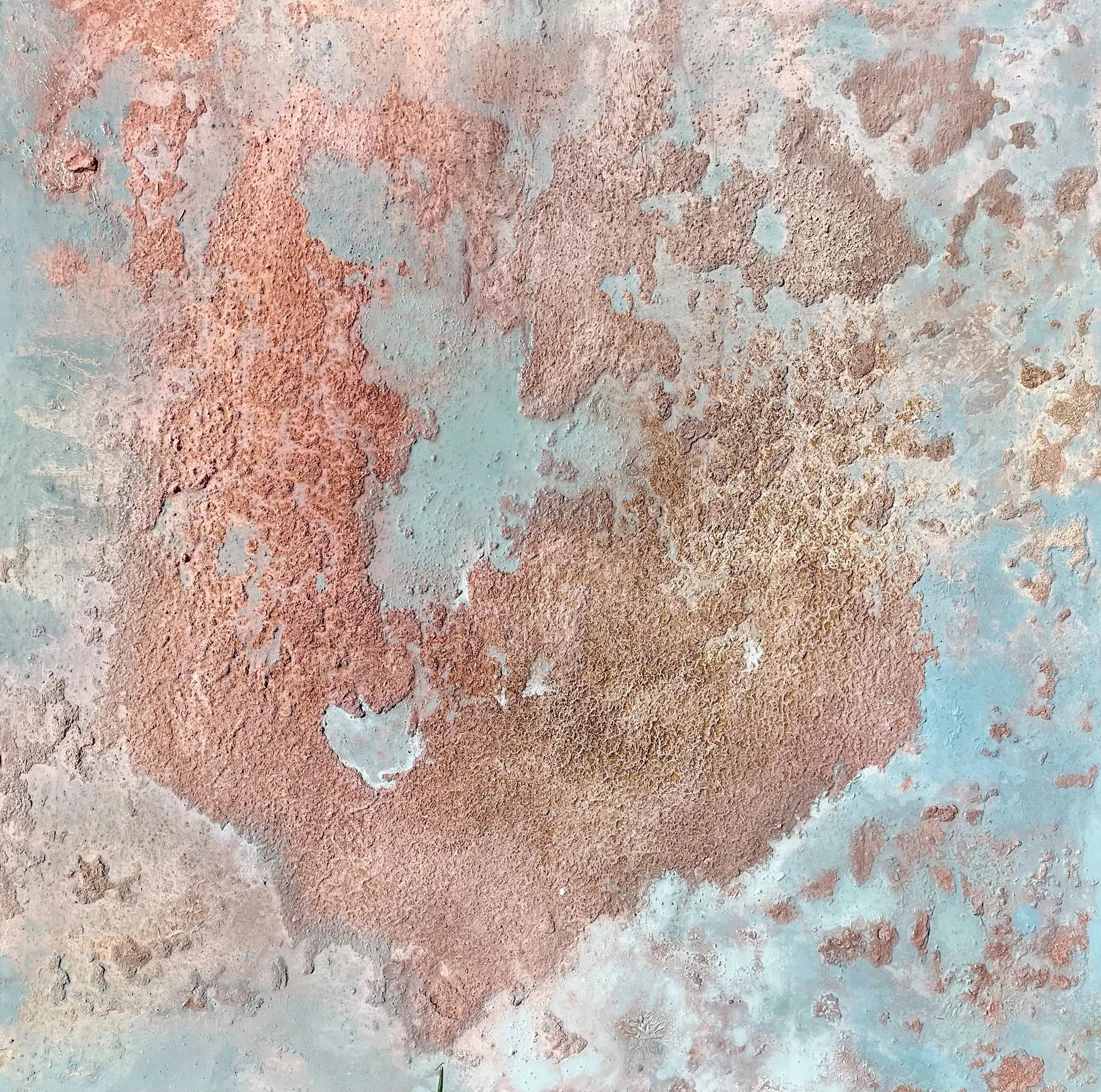 Cartografías de la erosión, abstract painting in mixed media on canvas by Paloma Rocha