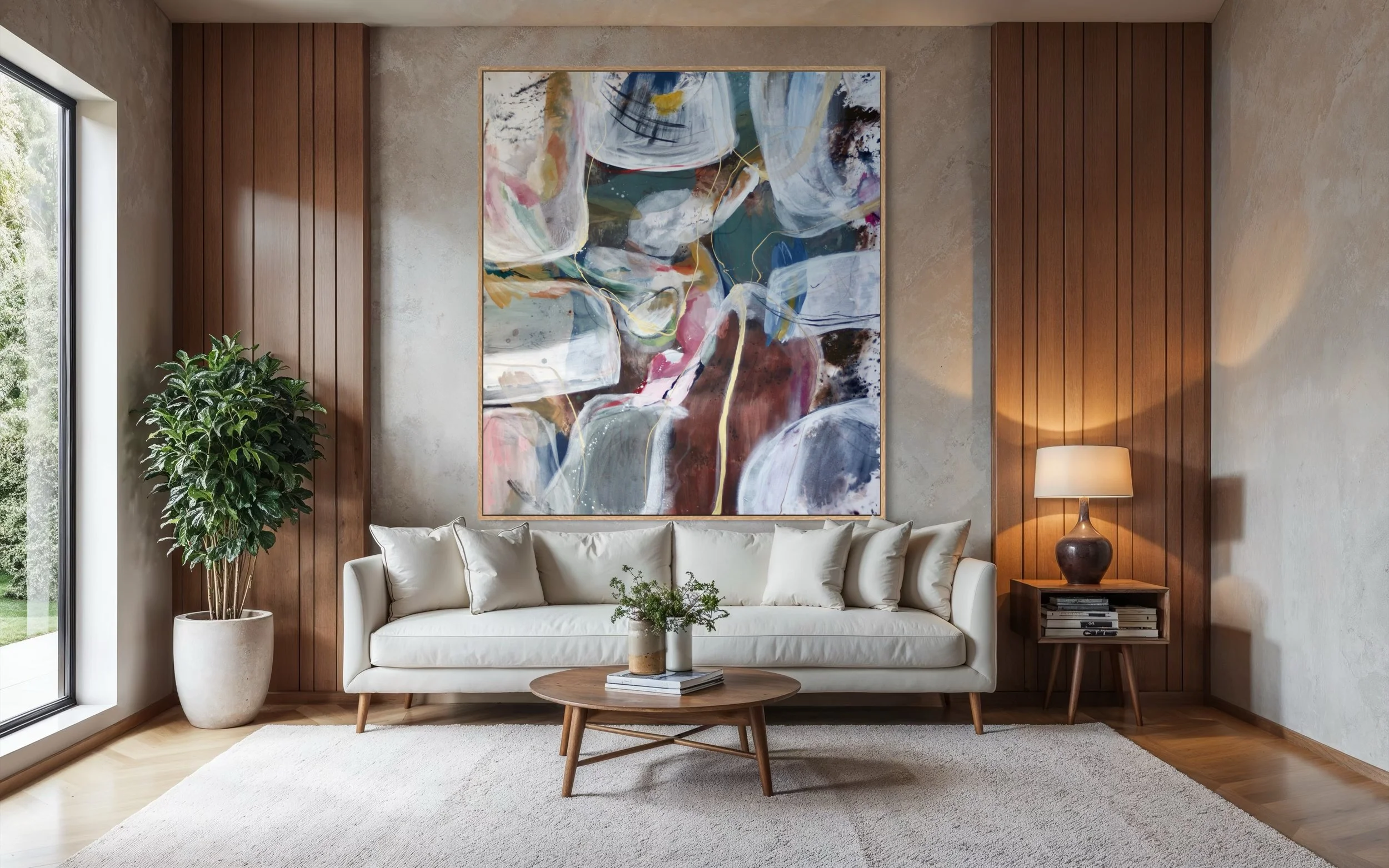 Other Series - R De Reloj - Original art by Paloma Rocha mockup in a living room