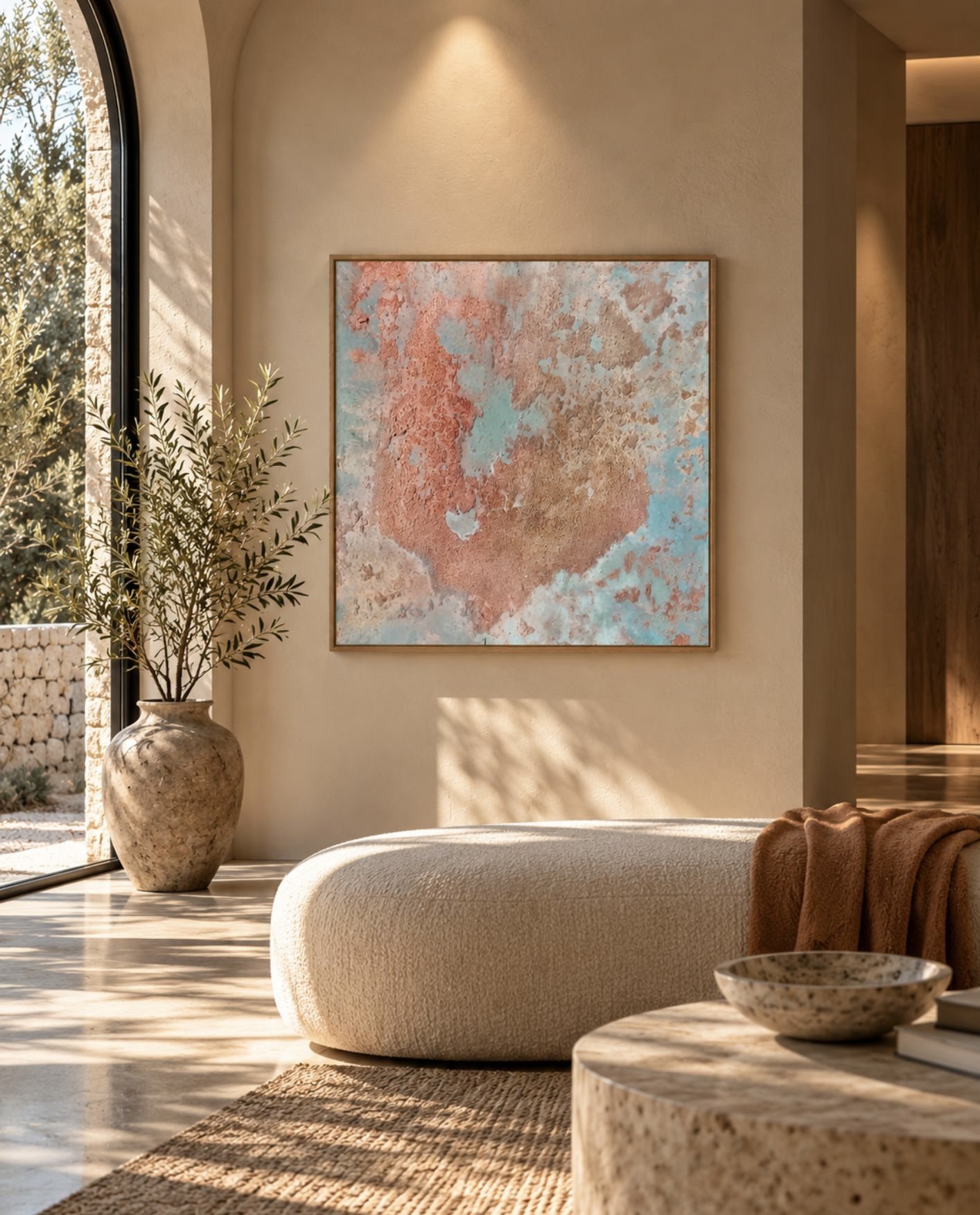 Cartografías de la erosión, abstract painting in mixed media on canvas by Paloma Rocha