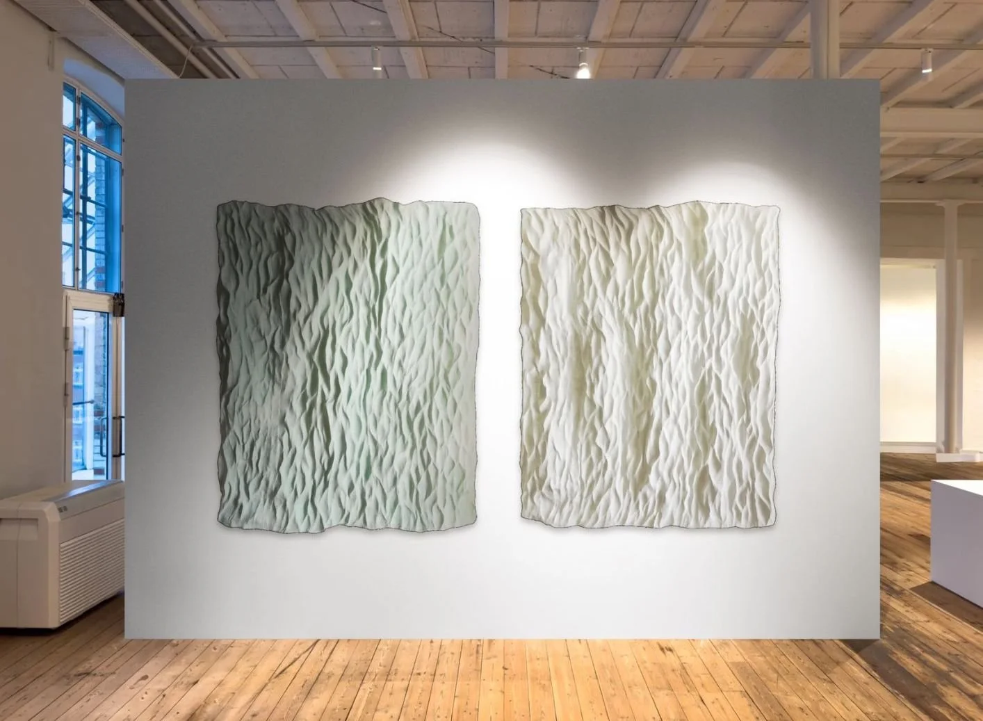 Ocean - Original Sculpture by Paloma Rocha mockup in a gallery