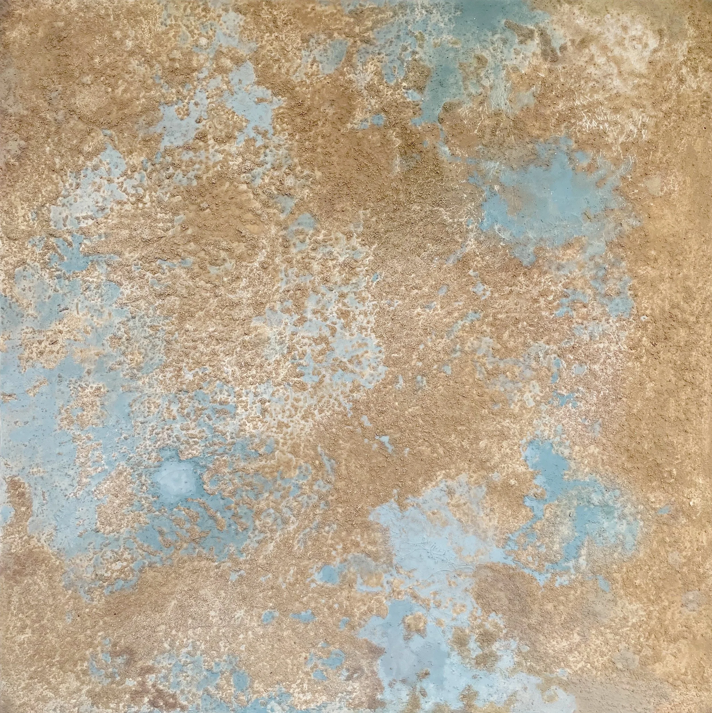 Sedimento azul, abstract painting in mixed media on canvas by Paloma Rocha