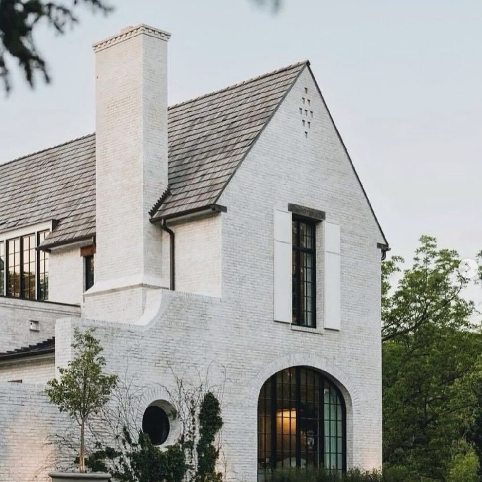 Collecting dreamy exteriors to inspire a new build - painted brick and warm stone!