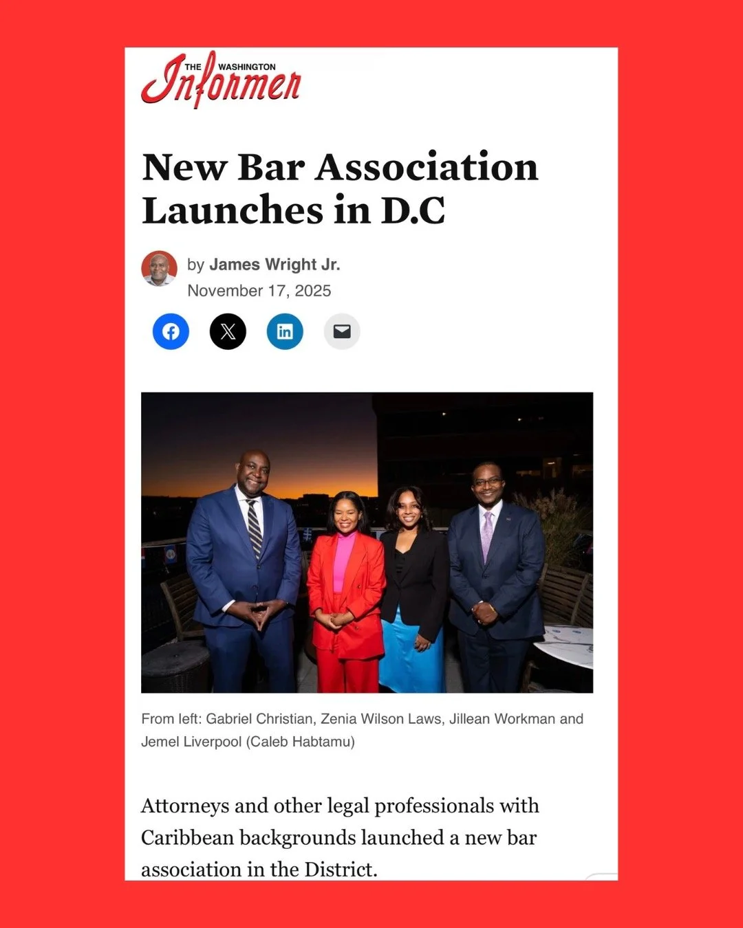 Caribbean lawyers continue to make powerful contributions to the legal landscape in DC and beyond.
Proud to see the DC Caribbean Bar Association highlighted for our commitment to building community, supporting the next generation of lawyers, and expa