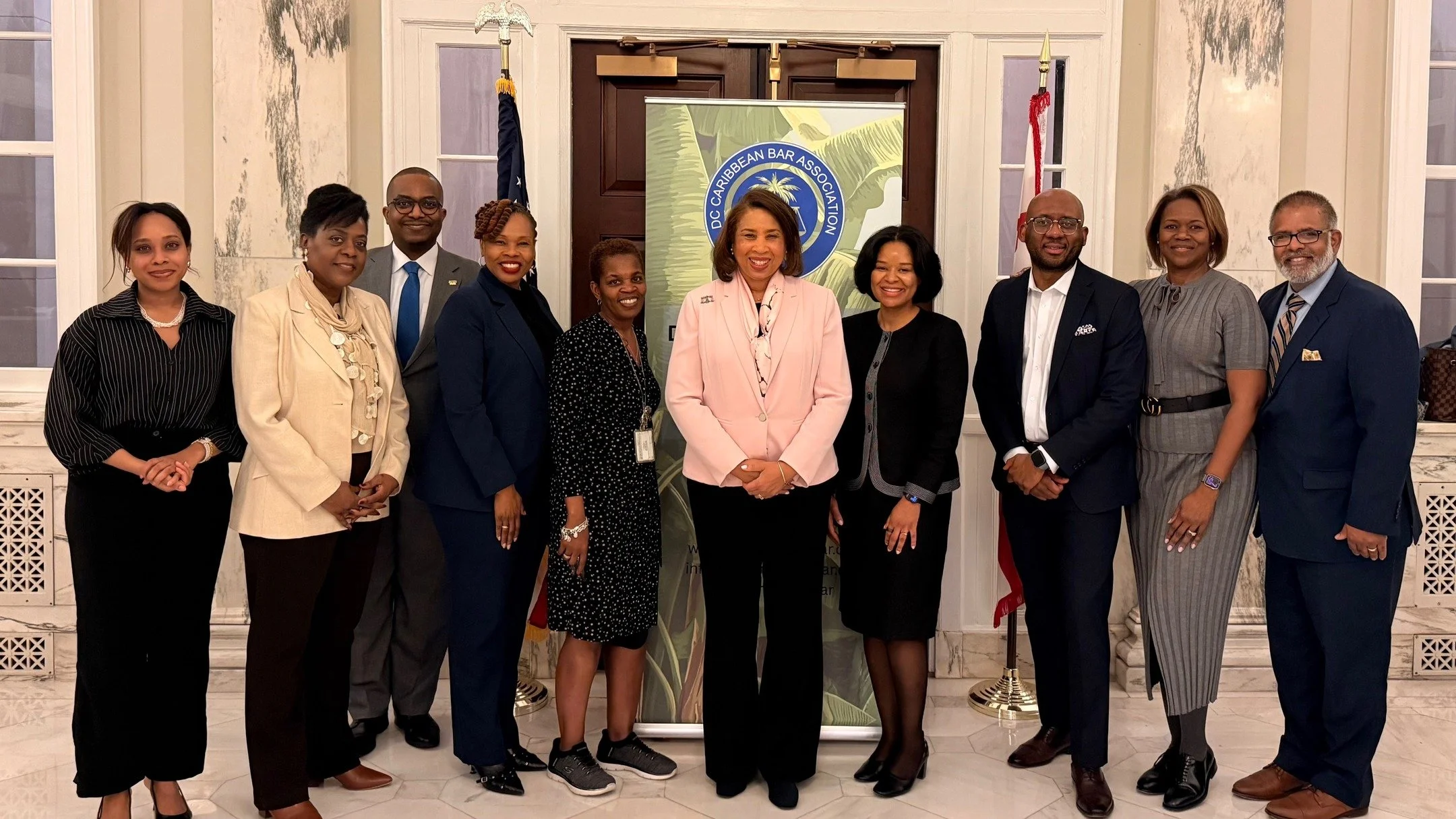 Honoring Our Heritage: Caribbean Roots and the Journey to the Bench 
Left to right:
Jillean Workman, VP, DC-CBA: 🇬🇾 Guyana &amp; 🇧🇧 Barbados
Magistrate Judge Adriene Marblestein-Deare: 🇬🇾 Guyana
Jemel Liverpool, Secretary/Treasurer, DC- CBA: 🇬