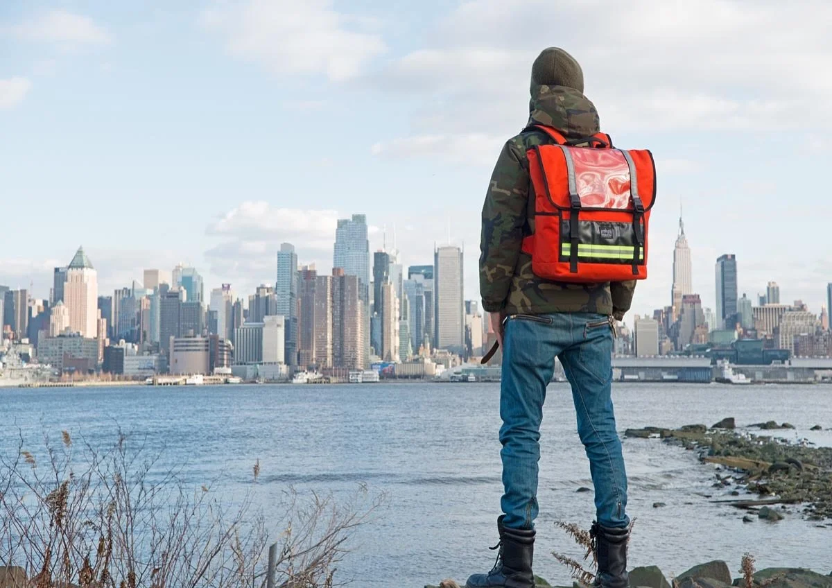 Manhattan Portage // The Empire Jr Lite is a tough, compact bag built to keep up with big days. Featuring waterproof protection, reflective detailing, and space for all your daily essentials.