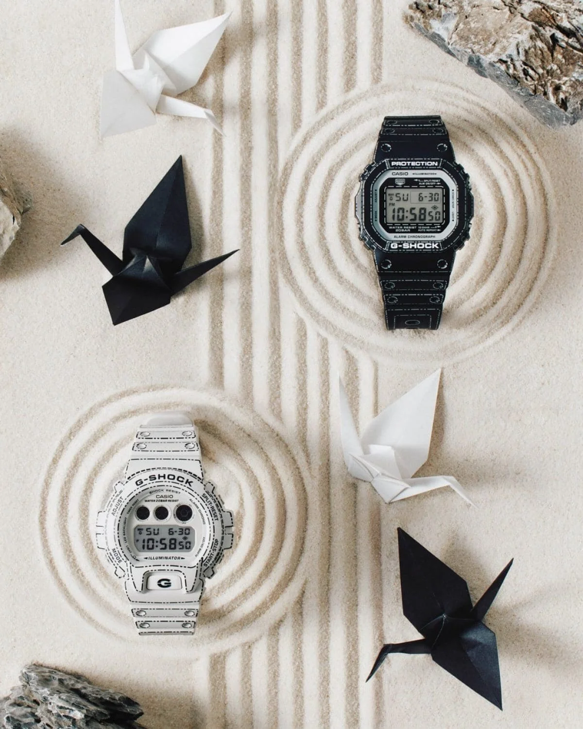 G-SHOCK // The origami-inspired series brings Japanese craftsmanship into a modern G-SHOCK silhouette. Featuring washi-textured finishes, fold-line detailing from bezel to band, and symbolic crane motifs, each piece is made in Japan and presented in 