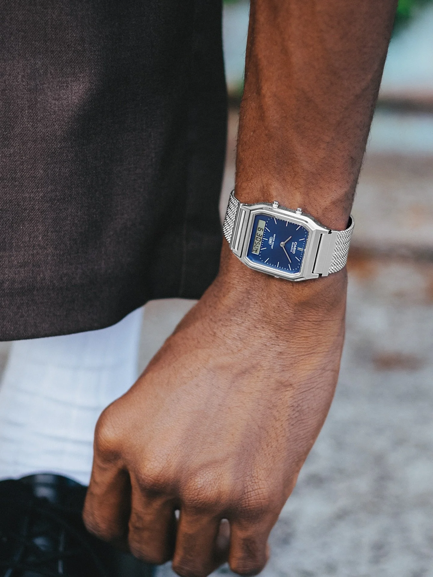 Casio Vintage // The AQ-230EM-2A &amp; AQ-230EM-7A remain best-sellers within the Casio Vintage range. The woven mesh band and classic colourways continue to sell through season after season.