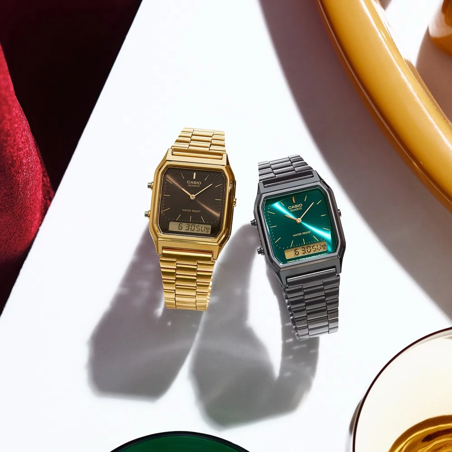 Casio Vintage // A fresh take on a favourite.
The AQ-230EGG-3A introduces a new, elevated colourway to the iconic analogue-digital silhouette.

🤎AQ-230GA-5AMQY
🩵AQ-230EGG-3A