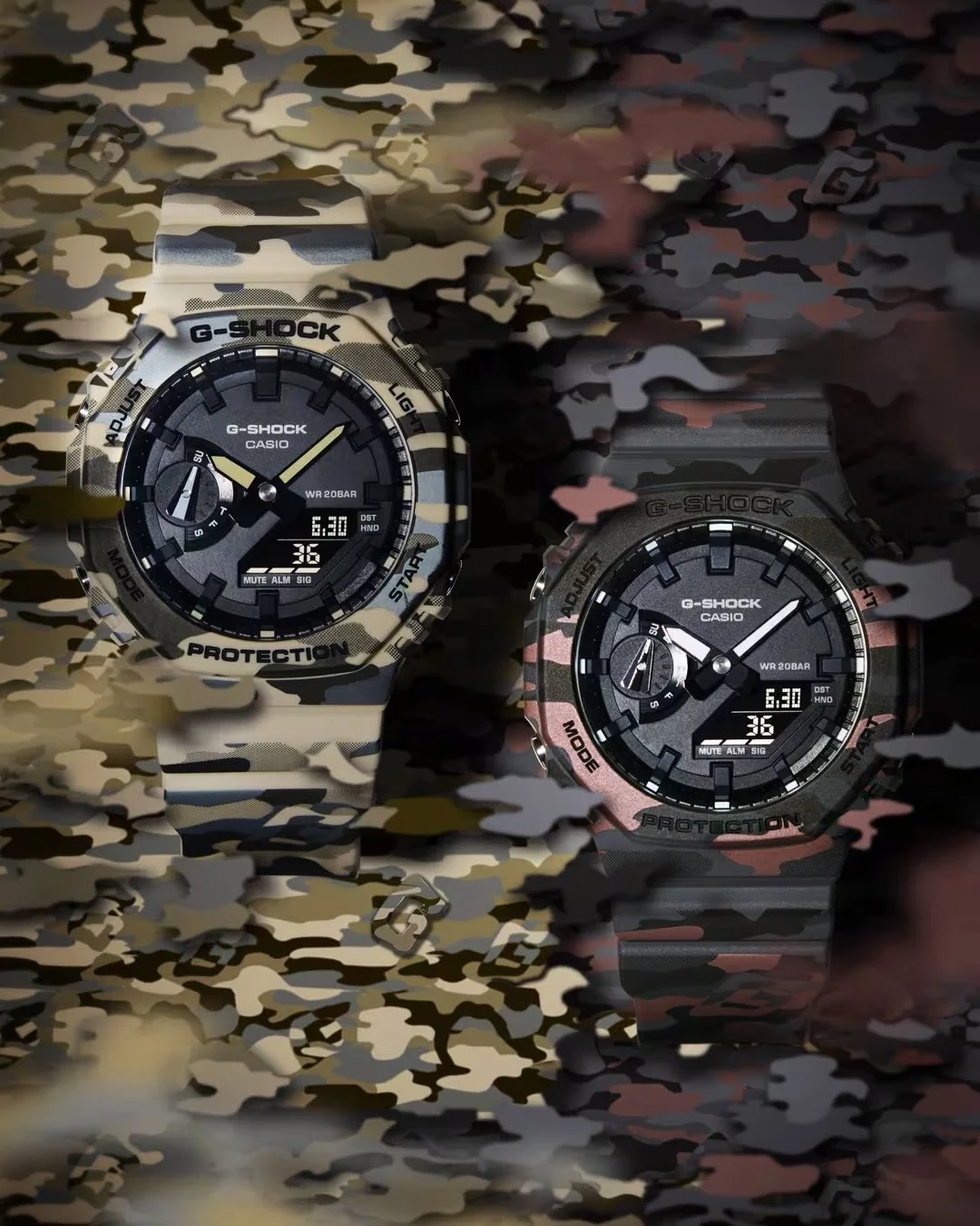 G-SHOCK // Tough, in camo.
The new GA-2100 series pairs bold camouflage design with signature G-SHOCK durability 👊