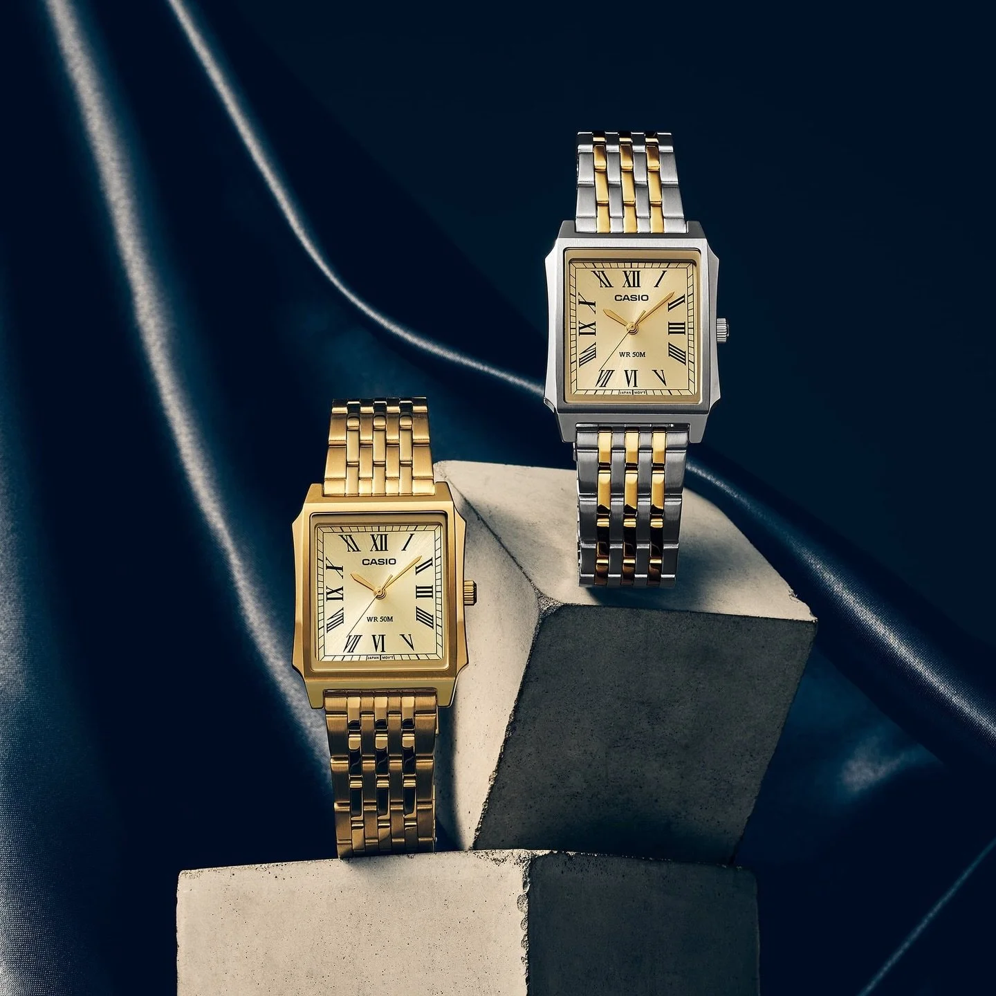 Casio Vintage // New releases: MTPB190G-9B &amp; MTPB190SG-9B. 

Gold or two-tone, a refined take on a classic design✨