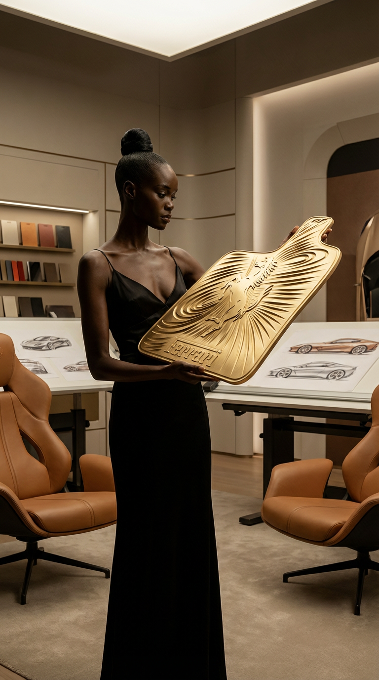 Inspired Ferrari AutoFloor in Gold Metallic finish.