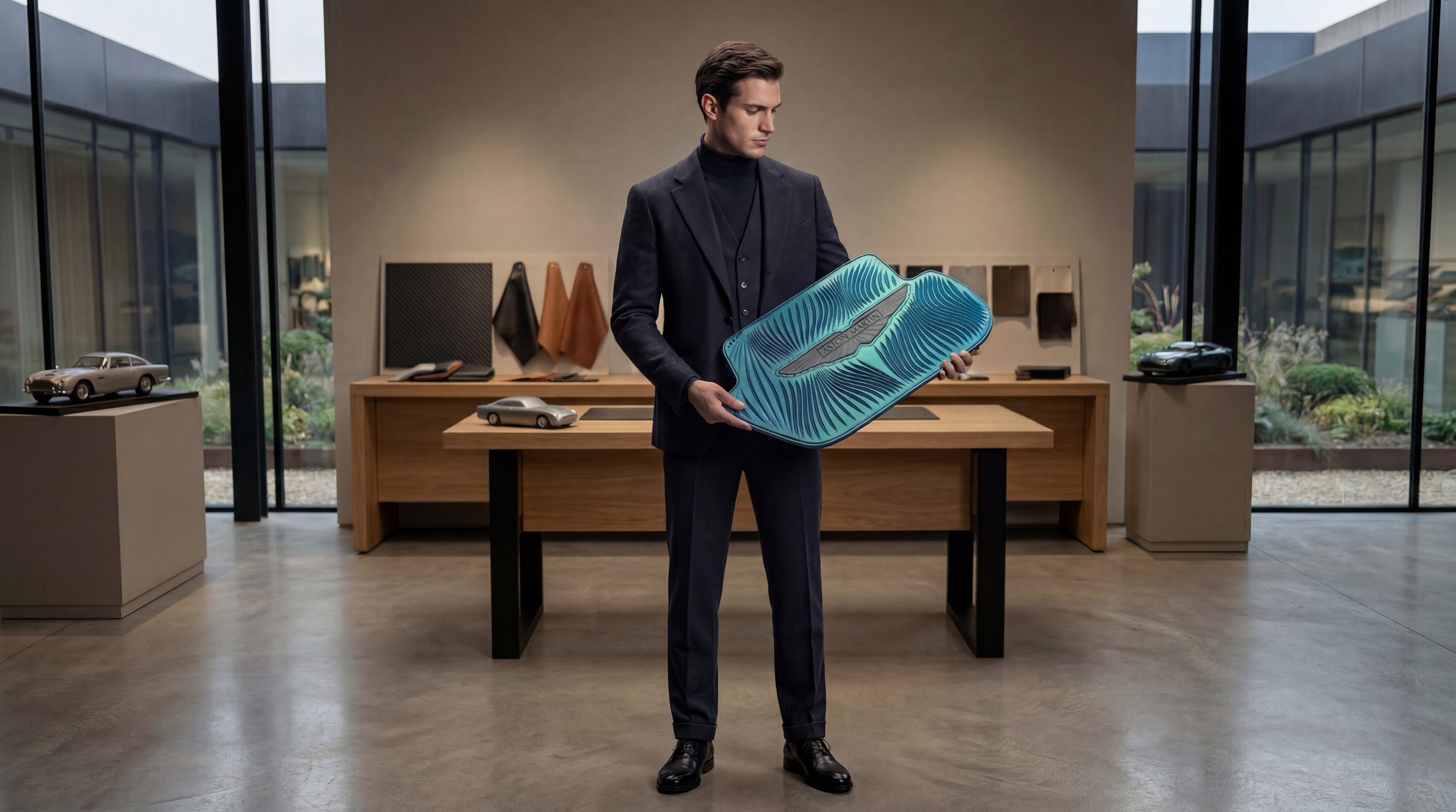 Inspired Aston Martin AutoFloor in iridescent pearl specialty finish.