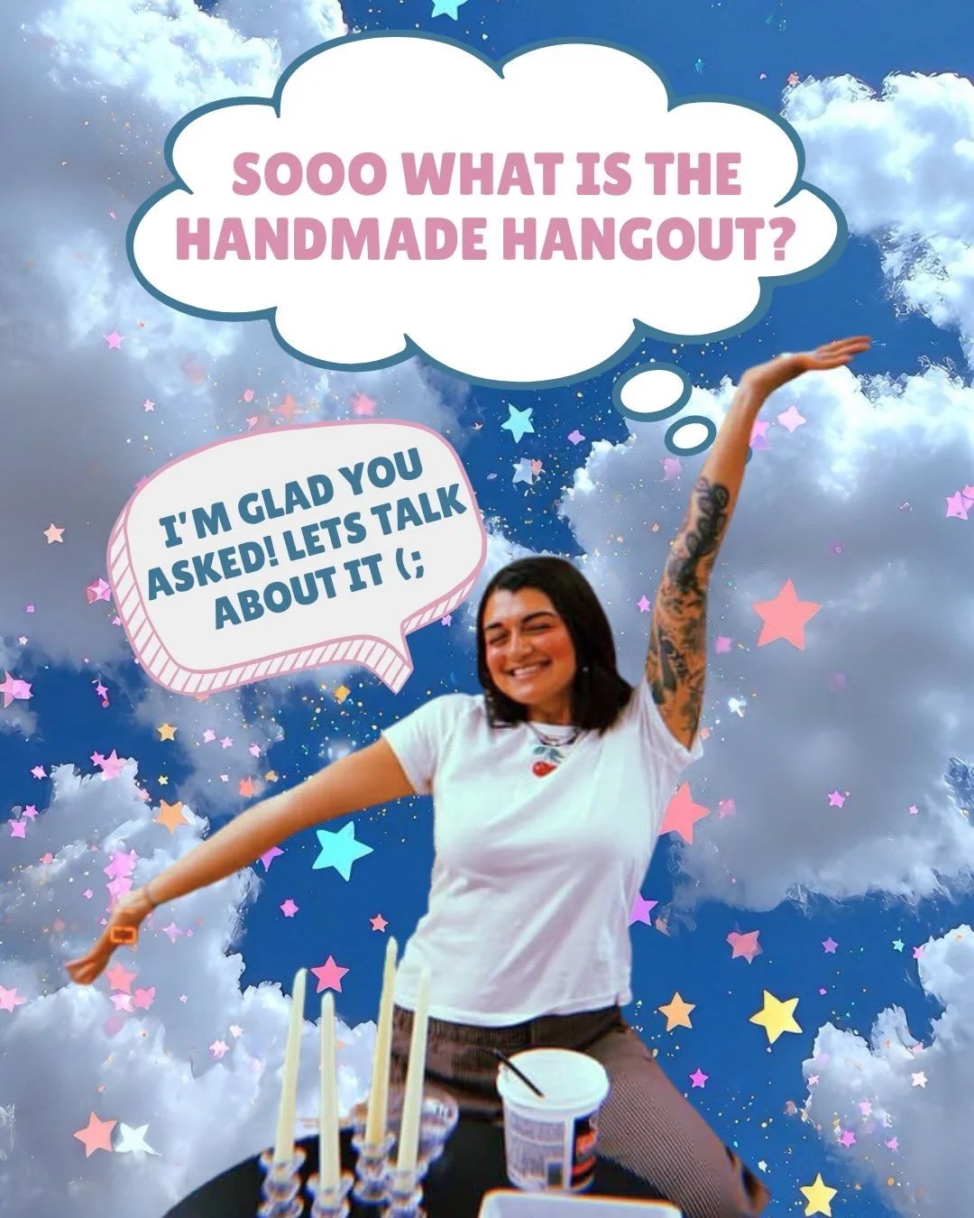 If you&rsquo;re new here, WE ARE SO LUCKY TO HAVE YOU! Here&rsquo;s a little reintroduction for what exactly The Handmade Hangout is. Thanks for being here!!! 👩🏻&zwj;🤝&zwj;👩🏽🌈🎨😍