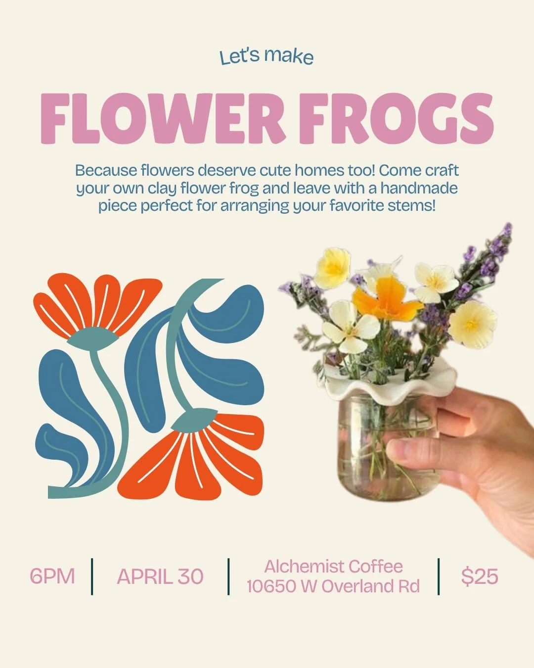 The perfect spring craft!!! Perfection🥹💐🐸 Will also have some tools to add texture and patterns too to make them uniquely yours, or a sweet gift?! Obsessed. Tix available at the link in bio!!