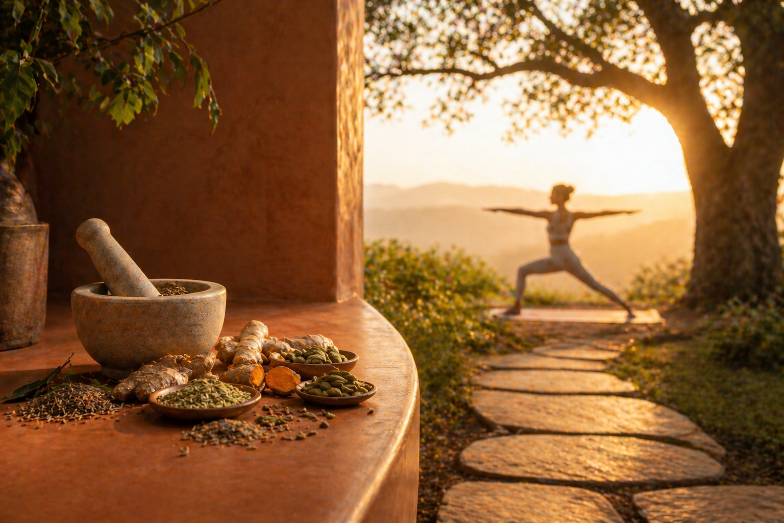 A vibrant, energetic visual representing the building of Ojas, or foundational vitality, as a long-term investment in executive health and stress resilience.