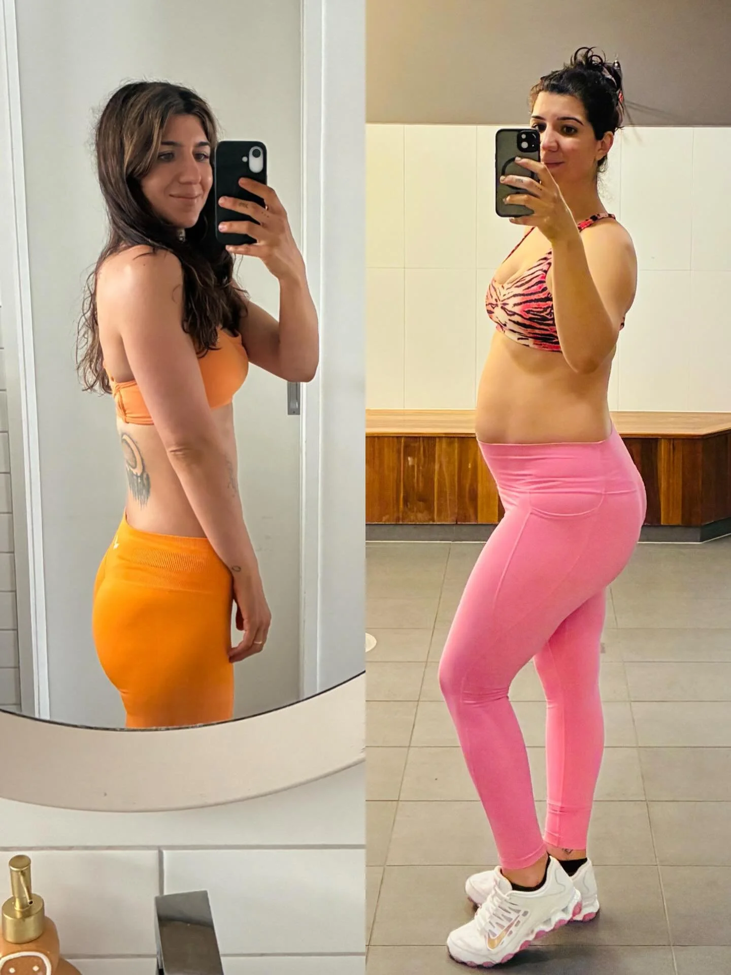 A reminder that you are not failing if you are not feeling confident in your own body

These pictures are 7 months apart. The one on the left I was 18 months Post Partum with my second baby, as you can see my glutes were completely gone. The picture 