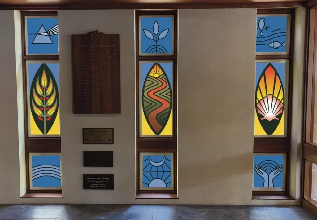 Bibbulmun motif in St Barnabas narthex windows