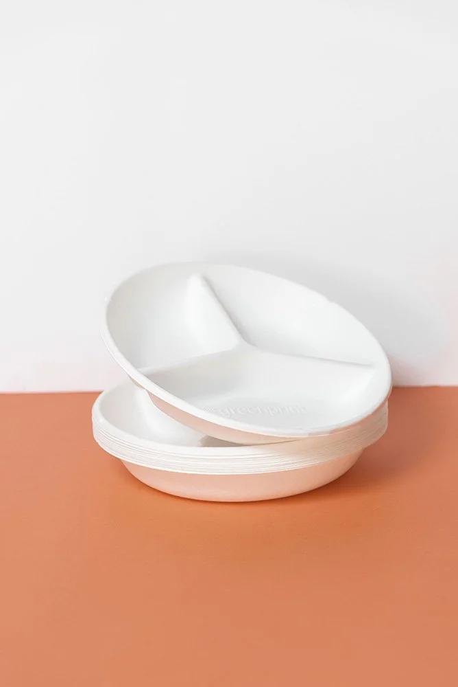 3 Compartment Compostable Plates
