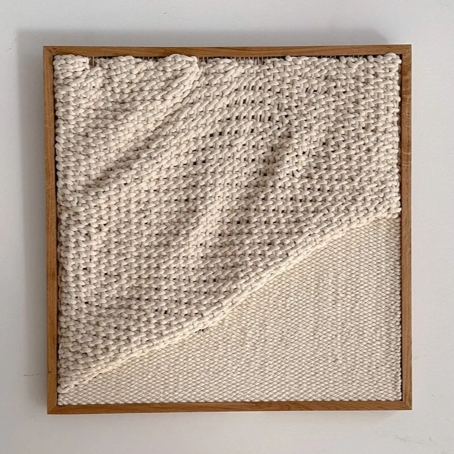 Duality large scale textile relief in oak frame | Ana Salazar Atelier