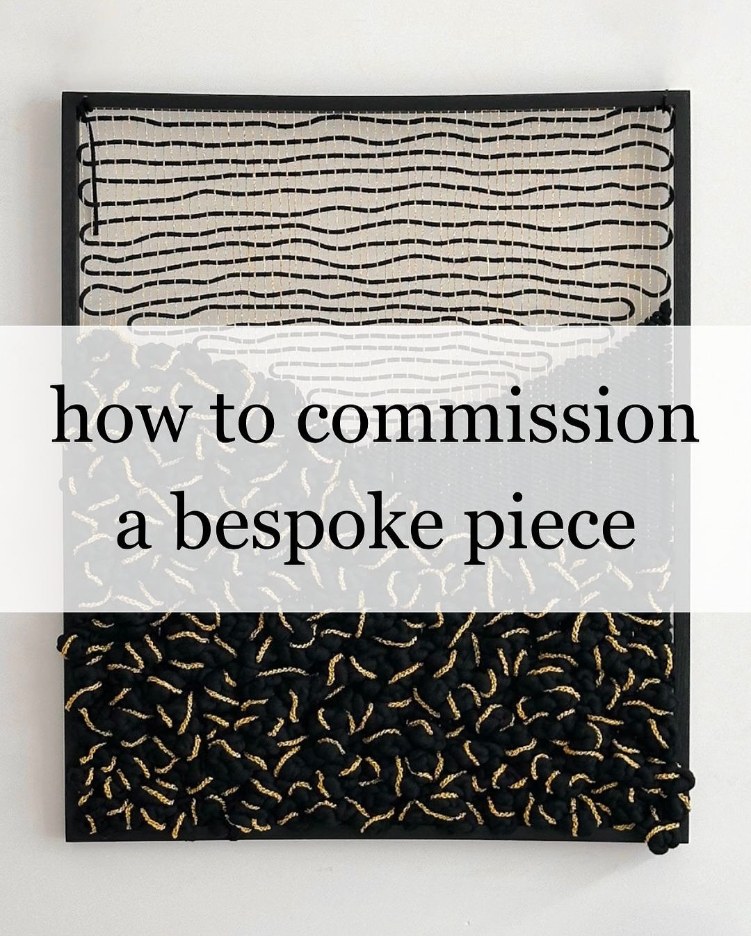 Curious about how to commission a bespoke piece from me? 
Here&rsquo;s how the process works from start to finish:

1. SHARE YOUR VISION: Start by filling out the form on my website. You&rsquo;ll be asked to describe the space where the piece will li