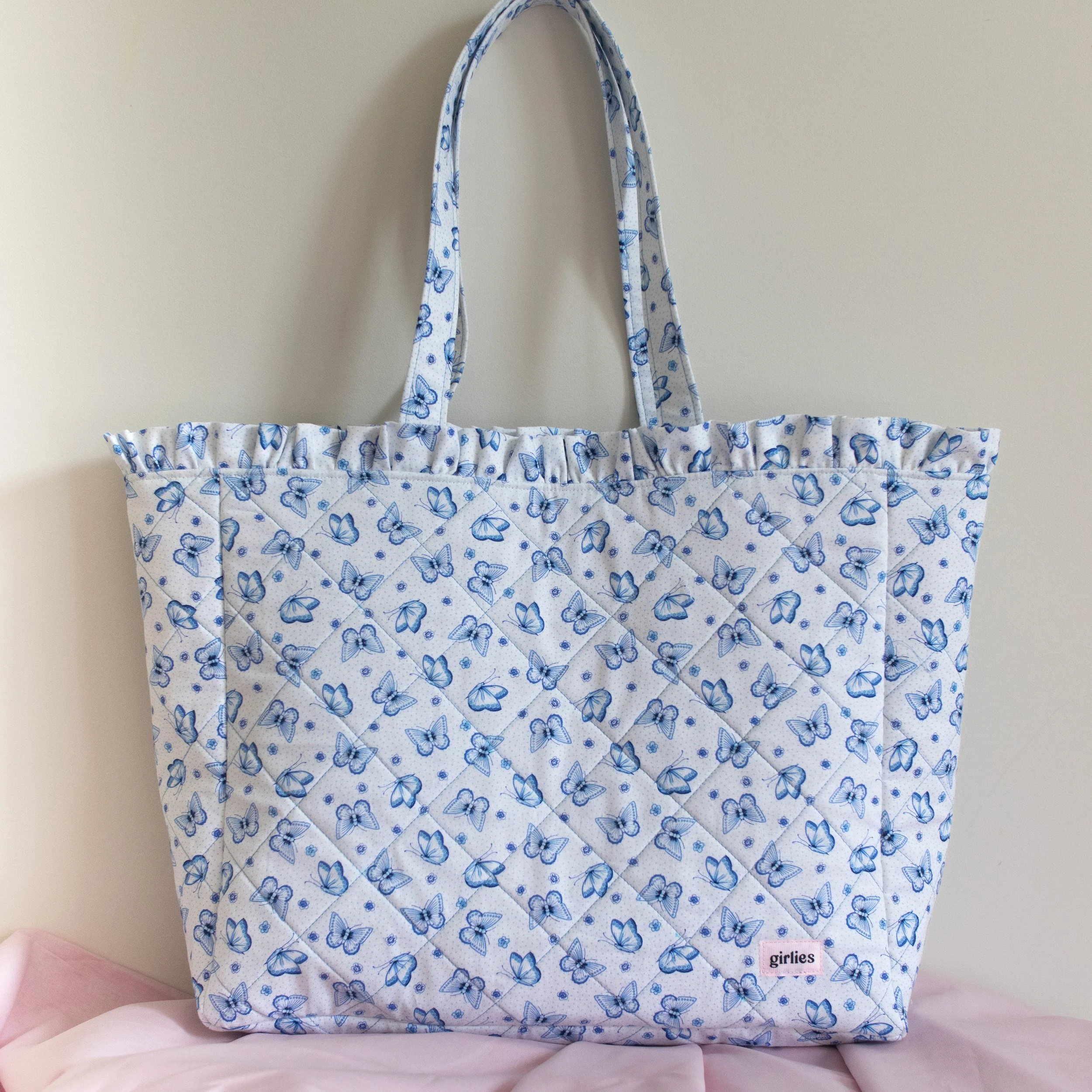 Butterflies Quilted Oversize Tote Bag