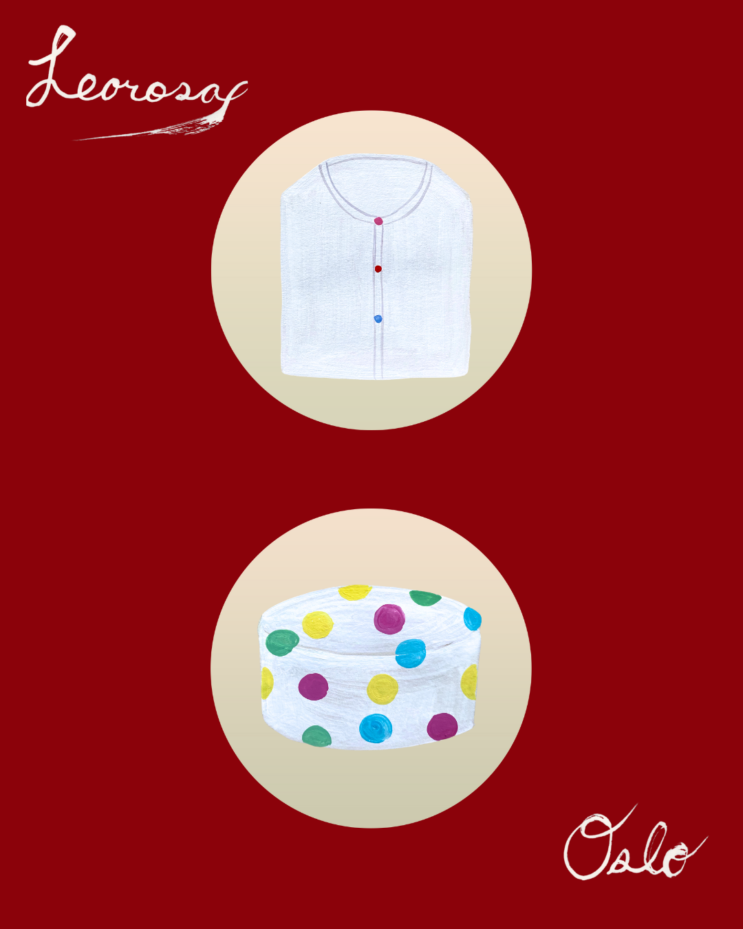 Leorosa x Oslo Milan cakes and cardigans display