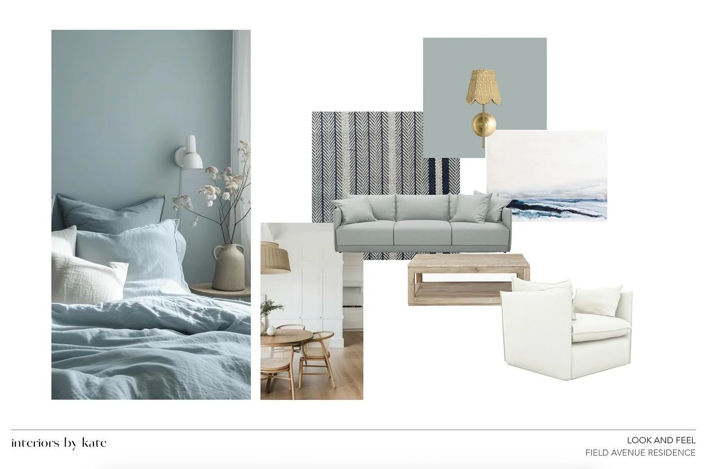 A Modern Hampton&rsquo;s scheme for our Edithvale project where we are selecting all furniture, lighting, artwork and rugs. Can&rsquo;t wait to share pics of this gorgeous home when complete 💙